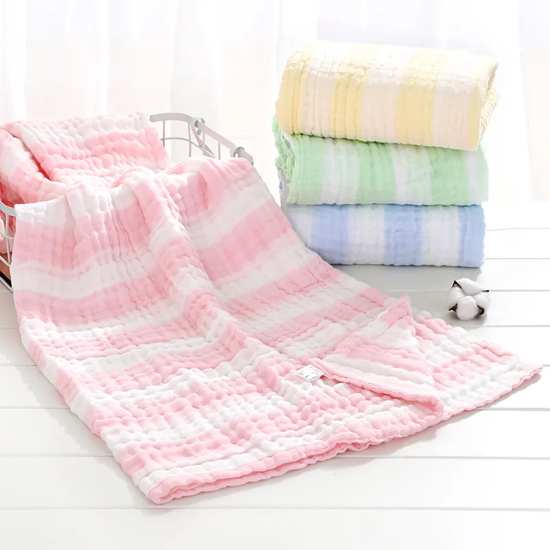 

6 Layers 100%Cotton Super Soft thick Multi-usage Skin Friendly Muslin Baby receiving Blanket Bath Towel Newborn Swaddle Quilt
