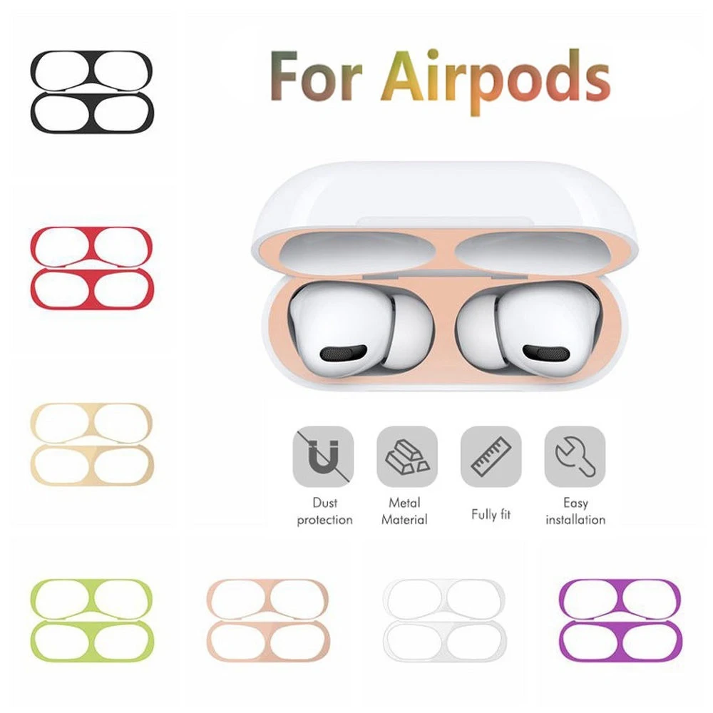 Пылезащитный чехол для Airpods pro 2 3 ультратонкий металлический пылезащитный