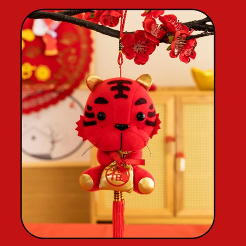 

Simulation Realistic Tiger Stuffed Animal Plush Toy Lifelike Doll Holiday Festival Ornaments for Preschool Students