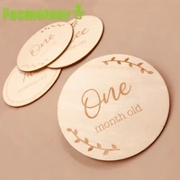 fosmeteor 1pcs baby milestone memorial monthly newborn kids photography engraved wood age card number photo props gifts