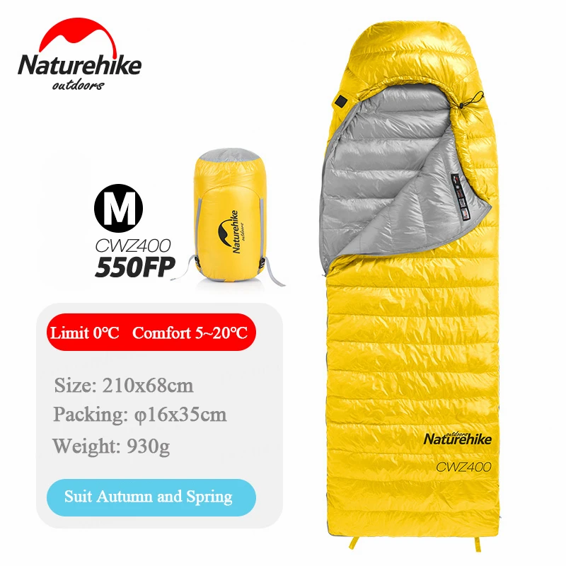 Autumn M Yellow Naturehike CW400 спальный мешок с белым гусиным пухом, зимний теплый спальный мешок s NH18C400-D - Цвет: Autumn M Yellow
