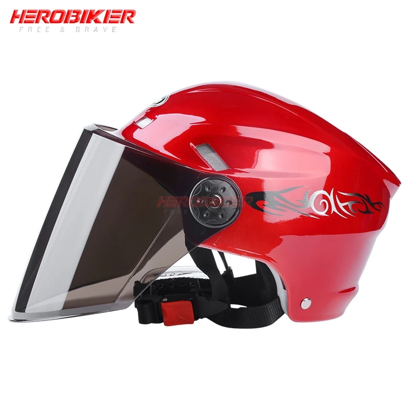 

Electric Motorcycle Helmet Unisex Lightweight Summer Breathable Moto Open Face 3/4 Men Women Free Size Sun Protection