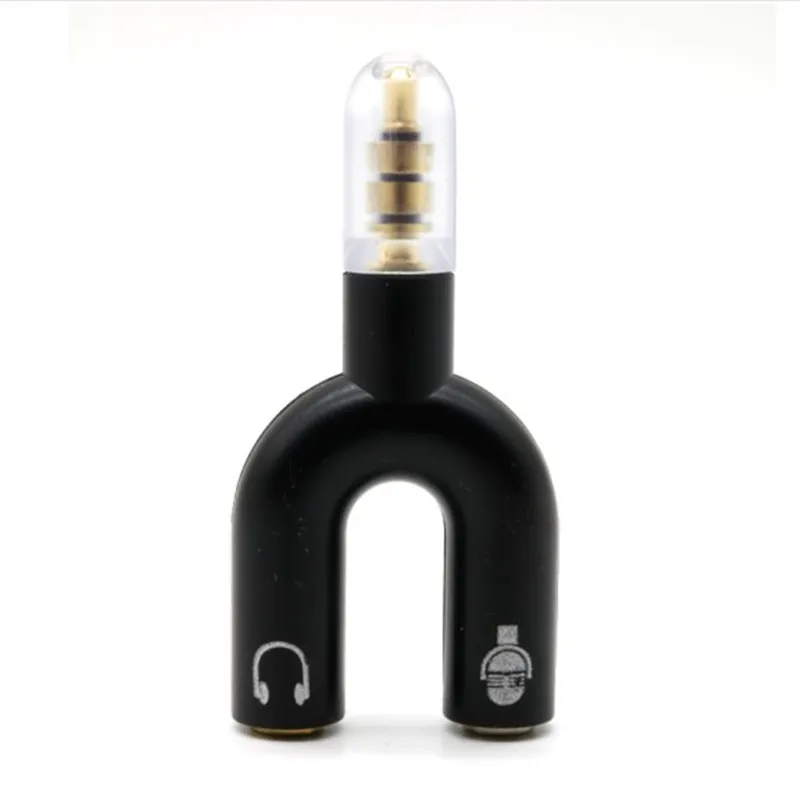 

U Type Adapter Dual 3.5 MM Headphone Plug Audio Cables Splitter Microphone 2 In 1 Swivel Connector Audio Converter