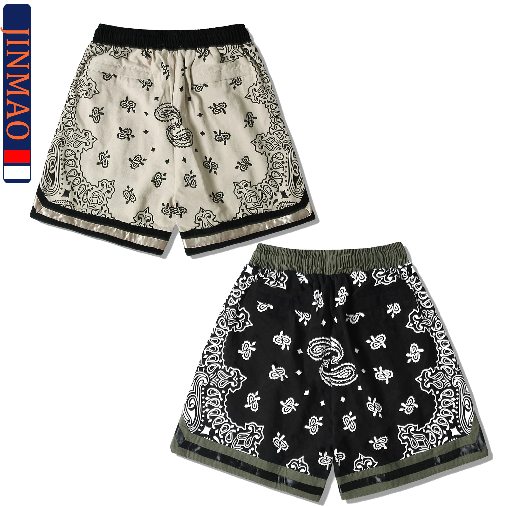 

Trendyol Hip Hop Cashew Flower Print Shorts For Men/Women Streetwear Casual Short Summer Korean Loose Casuais Pants Oversize G5