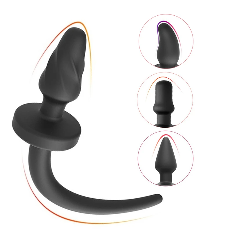 Большая силиконовая Анальная пробка с собачьим хвостом для мужчин женщин геев
