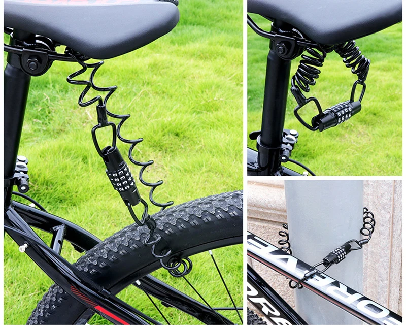 

Bicycle Portable Password Lock Anti-theft Mini Password Lock Helmet Lock Mountain Bike Road Bike Wire Lock Bicycle Accessories