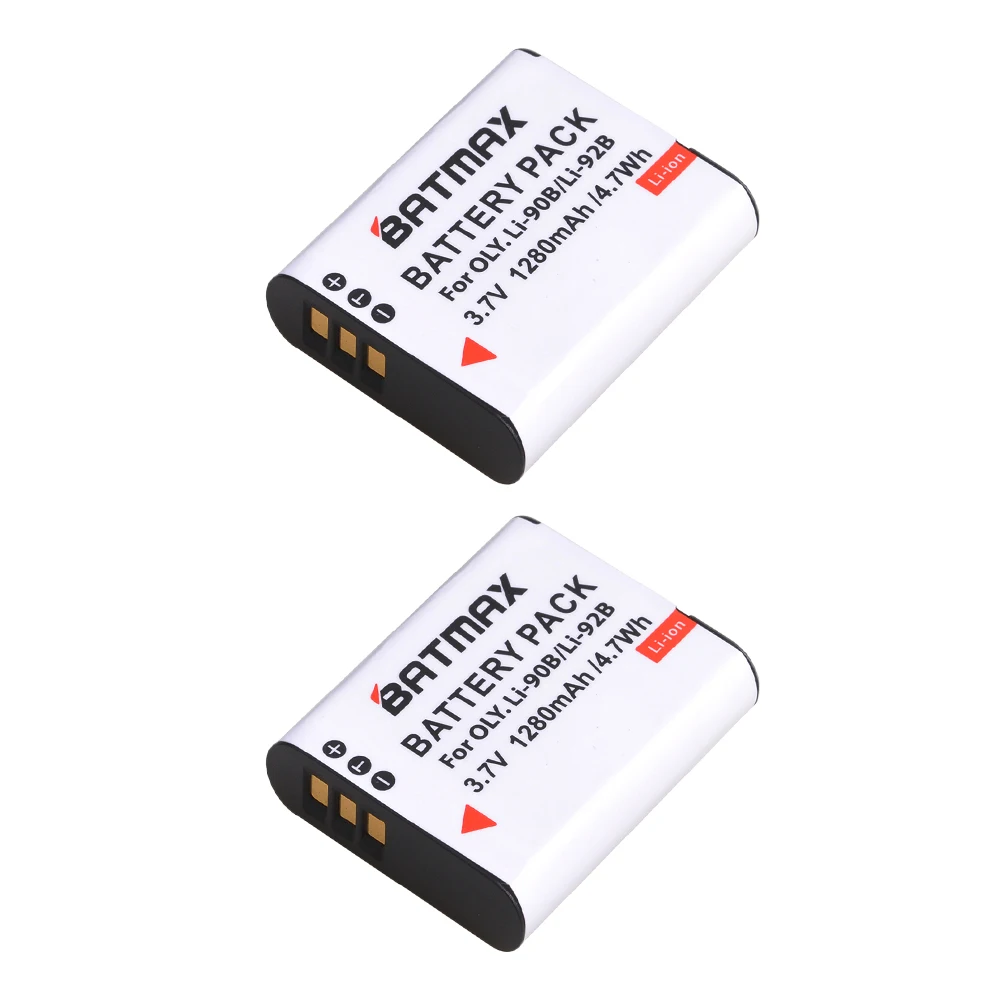2 Pcs 1280 мА/ч, LI-90B LI ion аккумулятор 90B LI90B LI-92B Камера аккумулятор для Olympus жесткая TG-5 TG-Tracker SH-1 молодых мам SH-2 SP-100 IHS жесткая TG-1 iHS TG - Цвет: 2 Pcs