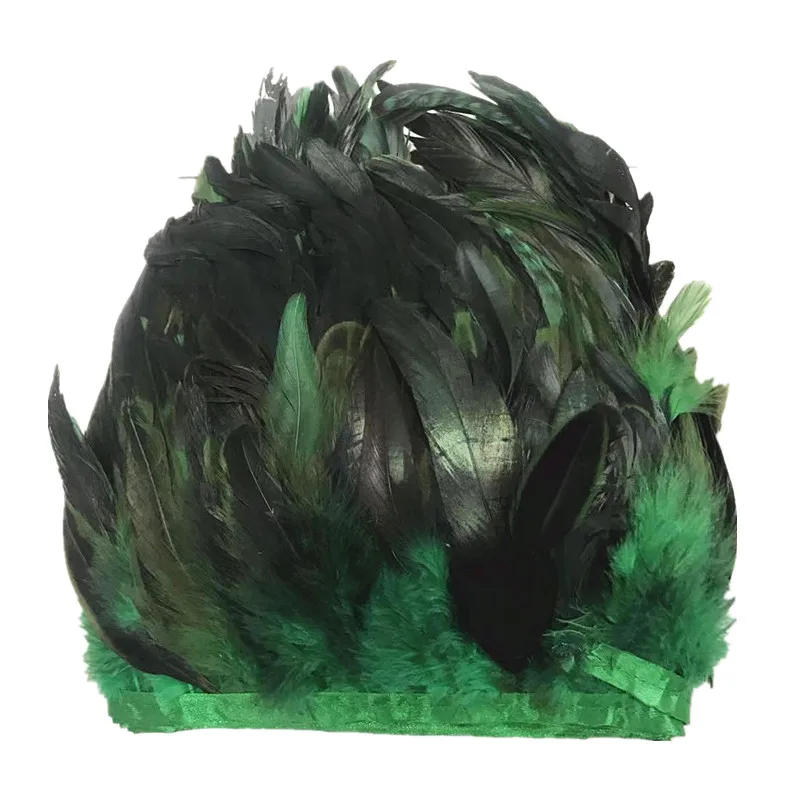 Grass Green 1 ярдов куриный петух перо лента бахрома отделка рукоделие diy Перья для рукоделия Декор Перья для изготовления ювелирных изделий - Цвет: Grass Green