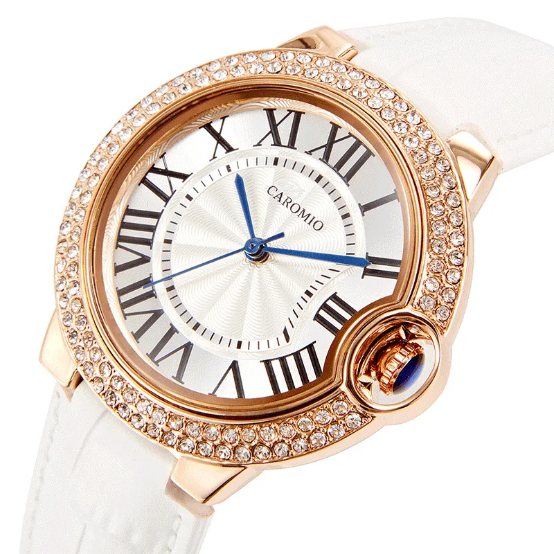 Classic Women Watch Diamond Dial Car-tier Quartz Watches Ladies Female Leather Strap Casual WristWatch Clock Waterproof Gifts