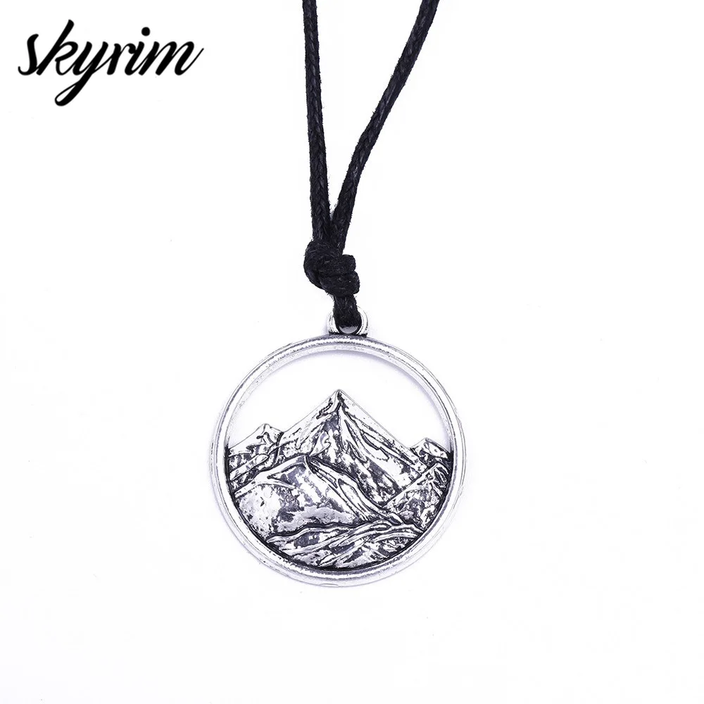 Ожерелье с подвеской Skyrim полым креплением Fuji регулируемым восковым шнуром