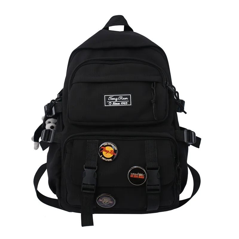 

New Women Schoolbag Nylon Multi-pocket Waterproof Backpack Large Capacity Women Schoolbag Male Insert Buckle Laptop Backpacks