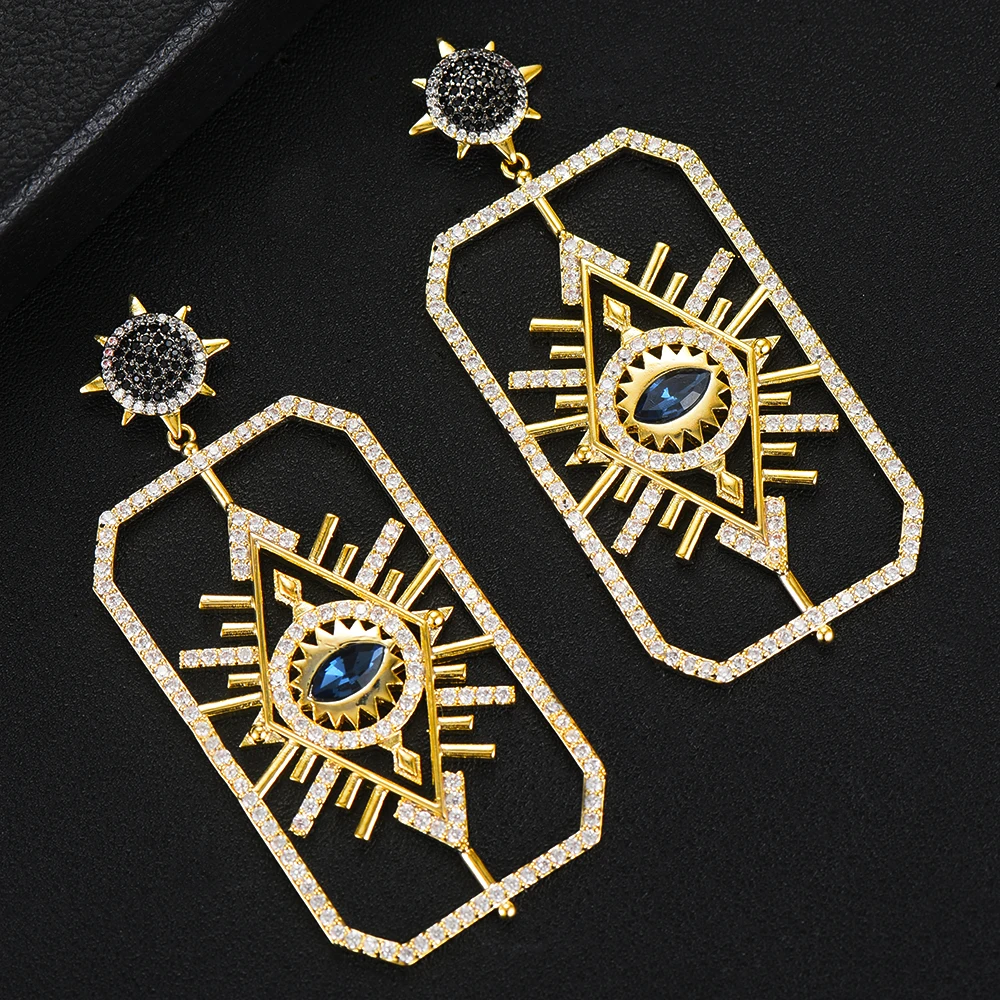 Женские серьги с фианитами Siscathy новые роскошные в турецком стиле для