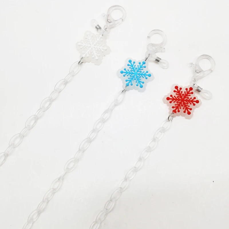 

Snowflake New creative cartoon Christmas acrylic mask chain glasses chain mask with hanging chain mask anti-drop rope