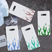 colorful flame fire pattern phone case transparent for samsung galaxy a s 7 8 11 21 50 30 71 81 51 90 5g 20 e ultra m60s