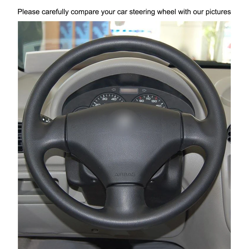 MEWANT черный чехол рулевого колеса автомобиля из искусственной кожи для Peugeot 206 2002