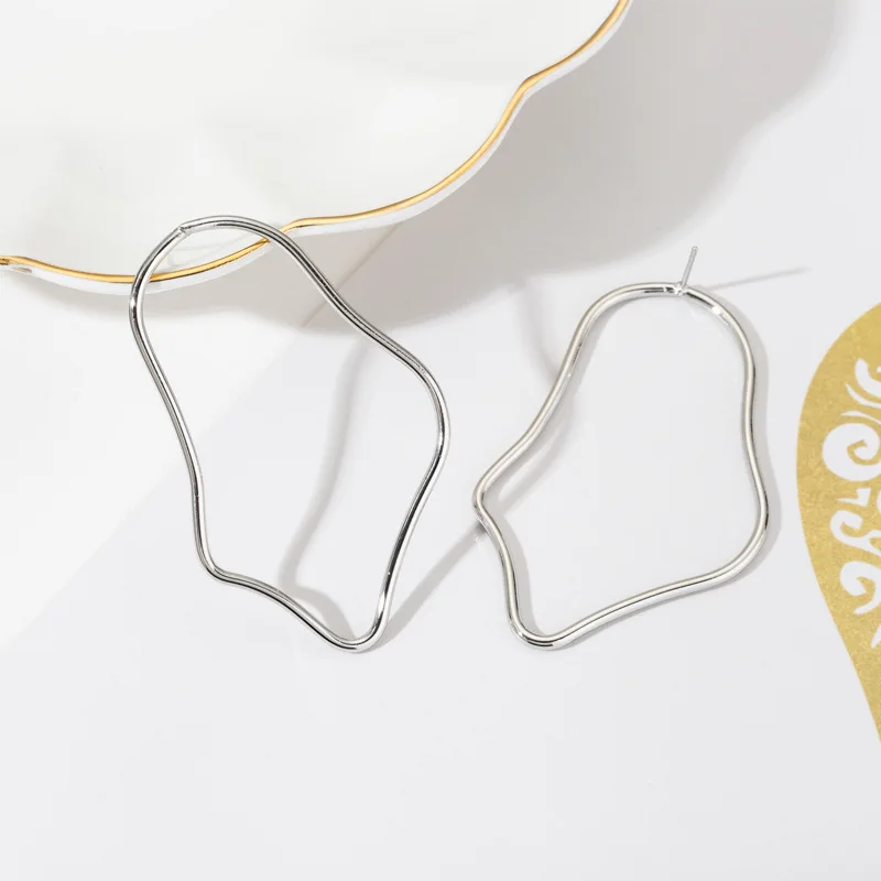 Новые простые большие геометрические нерегулярные серьги для женщин из сплава