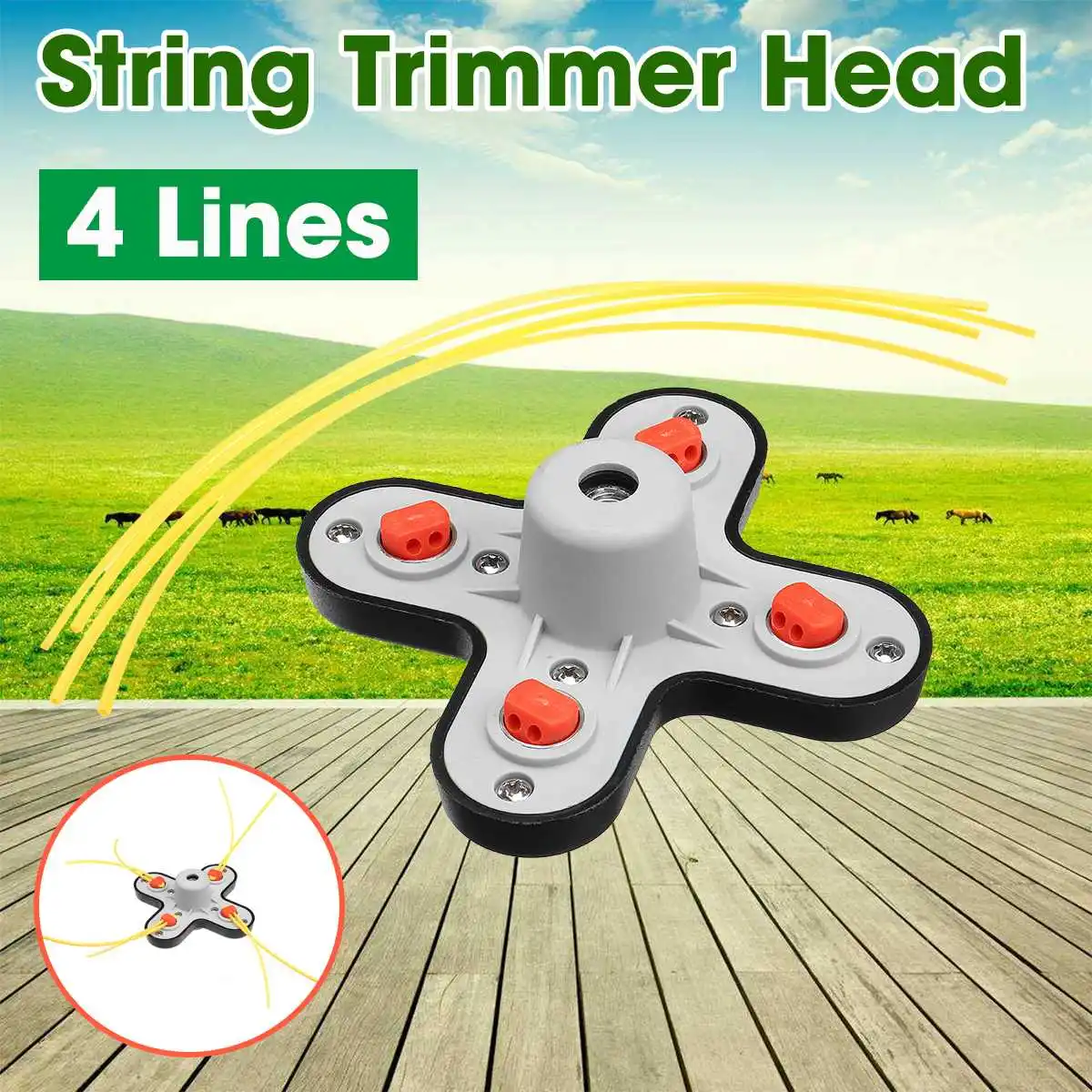 

ABS Plastic Universal Trimmer Head Durable Strimmer Head String Set Garden Grass Brush Cutter Bushes Accessories For Lawn Mower