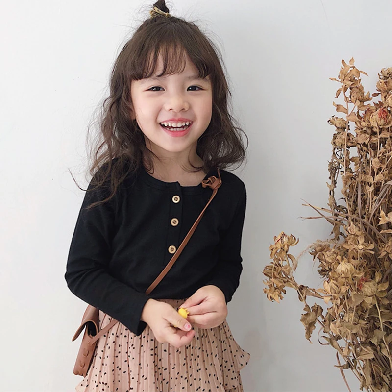

Autumn Baby Girls Cotton Pullovers Clothing Toddler Boys Sweatshirts Kids Solid Color T-shirt Children's Clothing for 1-8 Years