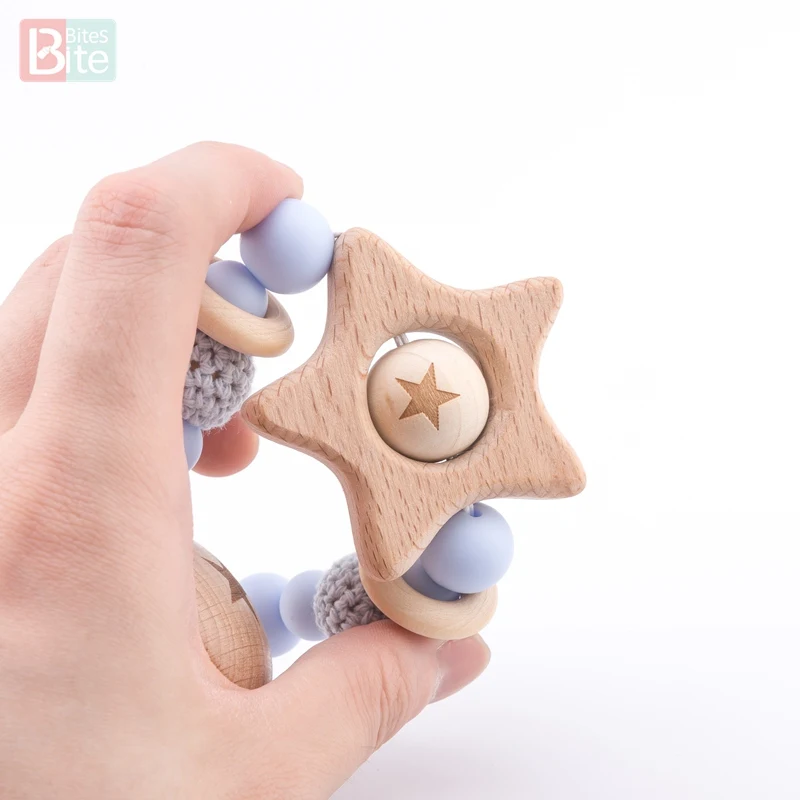 Зажим для укуса соски 1 шт. детский силиконовый Прорезыватель зубов деревянные