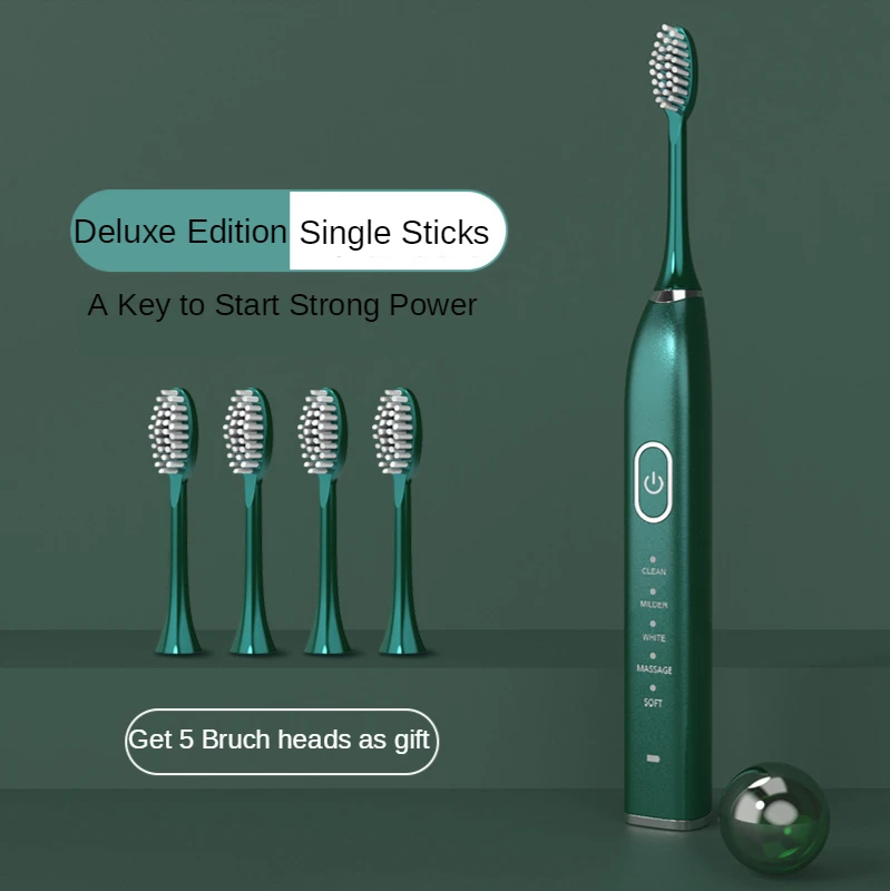 

Adult Smart Electric Toothbrush USB Charging Portable Ultrasonic Waterproof Soft Toothbrush Five-Speed Care Three Intensities
