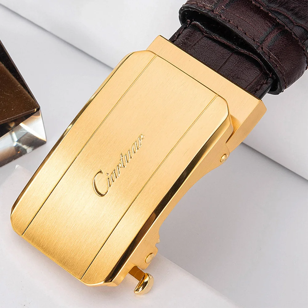 Ciartuar Genuine Leather Belt Automatic Buckle Belts for Men Waist Belts Luxury Designer Belt High Quality Fashion Elegant Gifts