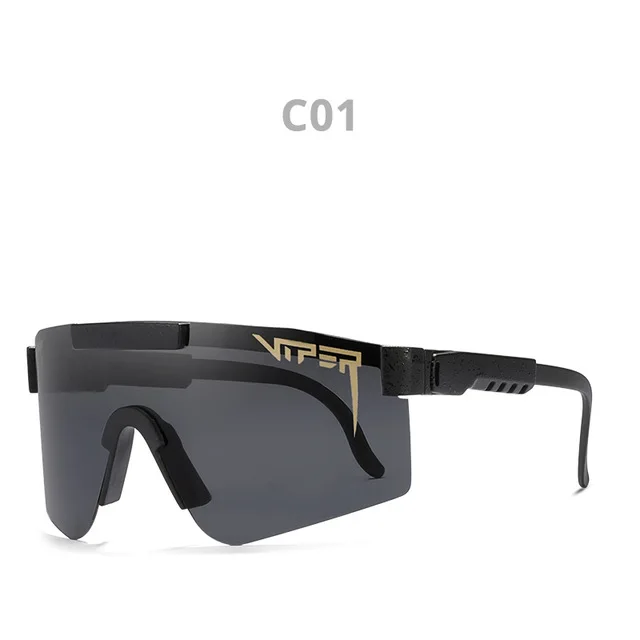 

2021 NEW Luxury Brand Mirrored purple lens pit viper Sunglasses polarized men sport goggle tr90 frame uv400 protection with case