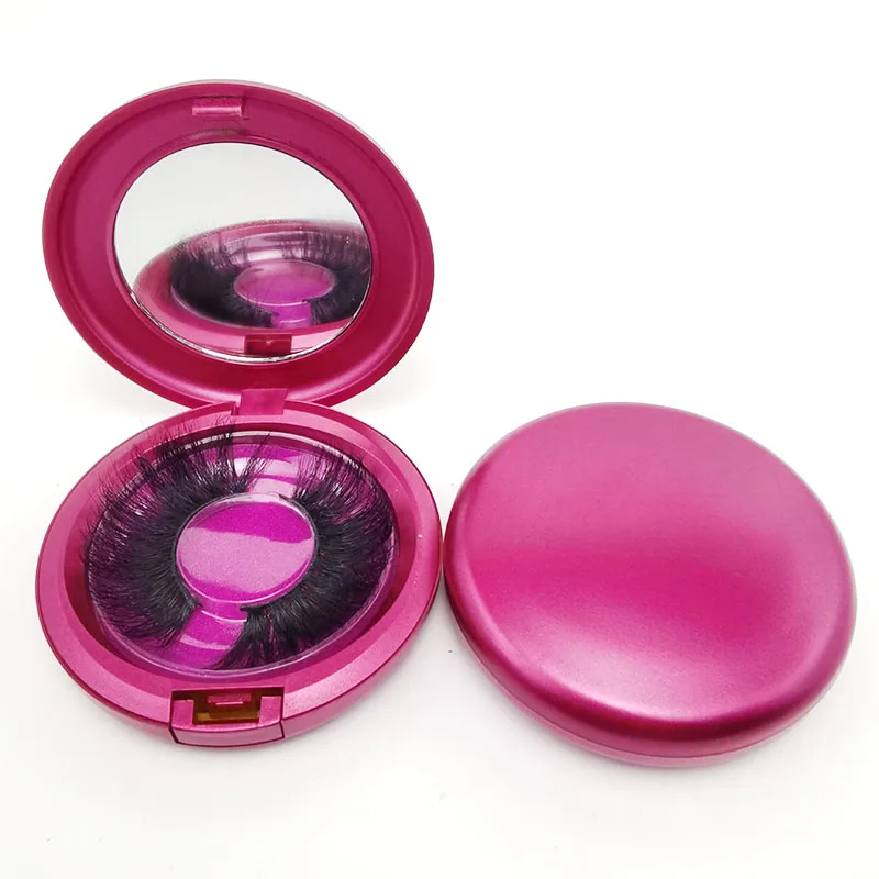 Пустой круглый чехол для хранения зеркальная коробка ресниц магнитная и