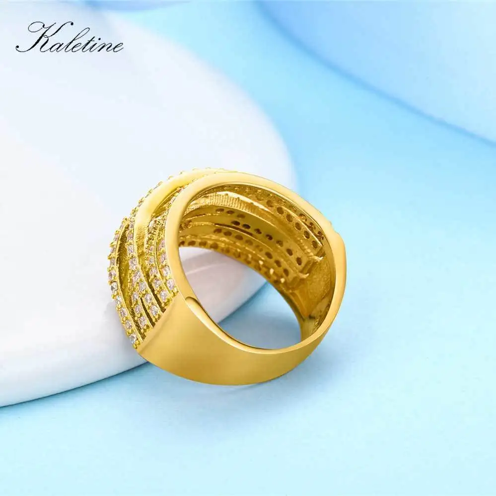 925 Solid Silver Ring Kaletine KLTR019 Grade AAA Zircons Micro Pave Setting Woman Rings | Украшения и аксессуары