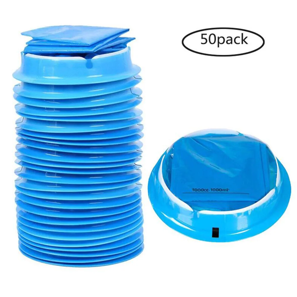 50 шт./компл. одноразовые пакеты для рвоты синего цвета путешествий в автомобиле