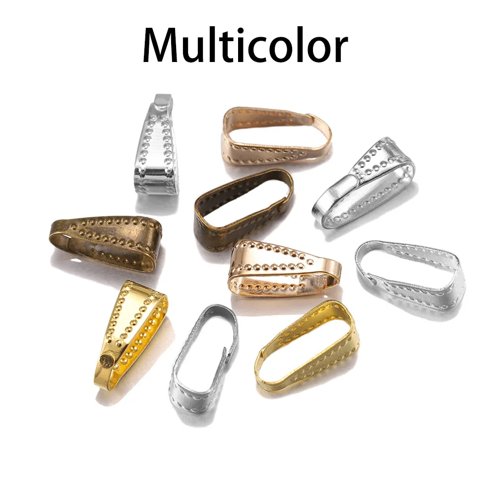 Multicolor 100 шт./лот 7 8 мм подвеска застежка Разъемы Серебро Золото Зажимы Разъемы для изготовление, поиск ювелирных изделий ожерелье аксессуары поставки - Цвет: Multicolor