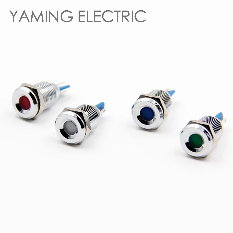 Водонепроницаемый металлический круглый индикатор 1 шт. 10 мм 12 В 24 220 2 контакта P39 |