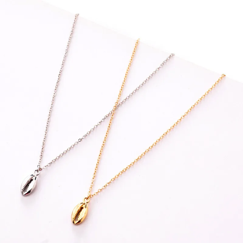 

Maple2000 New seashell necklace woman stainless steel boho gold chain Original beach dainty chain necklace jewellery