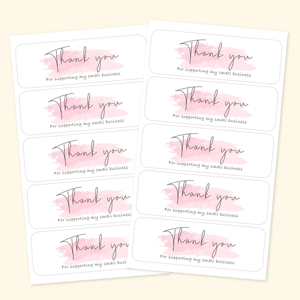 

120PCS Roll Pink "thank You for Your Order" Sticker for Supporting Your Decoration Labels Stationery Stickers Business Package