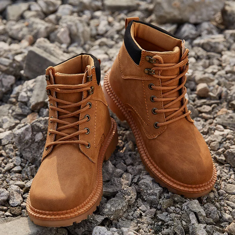 Новинка 2019 года модные мужские кожаные ботинки сезон осень-зима удобные в