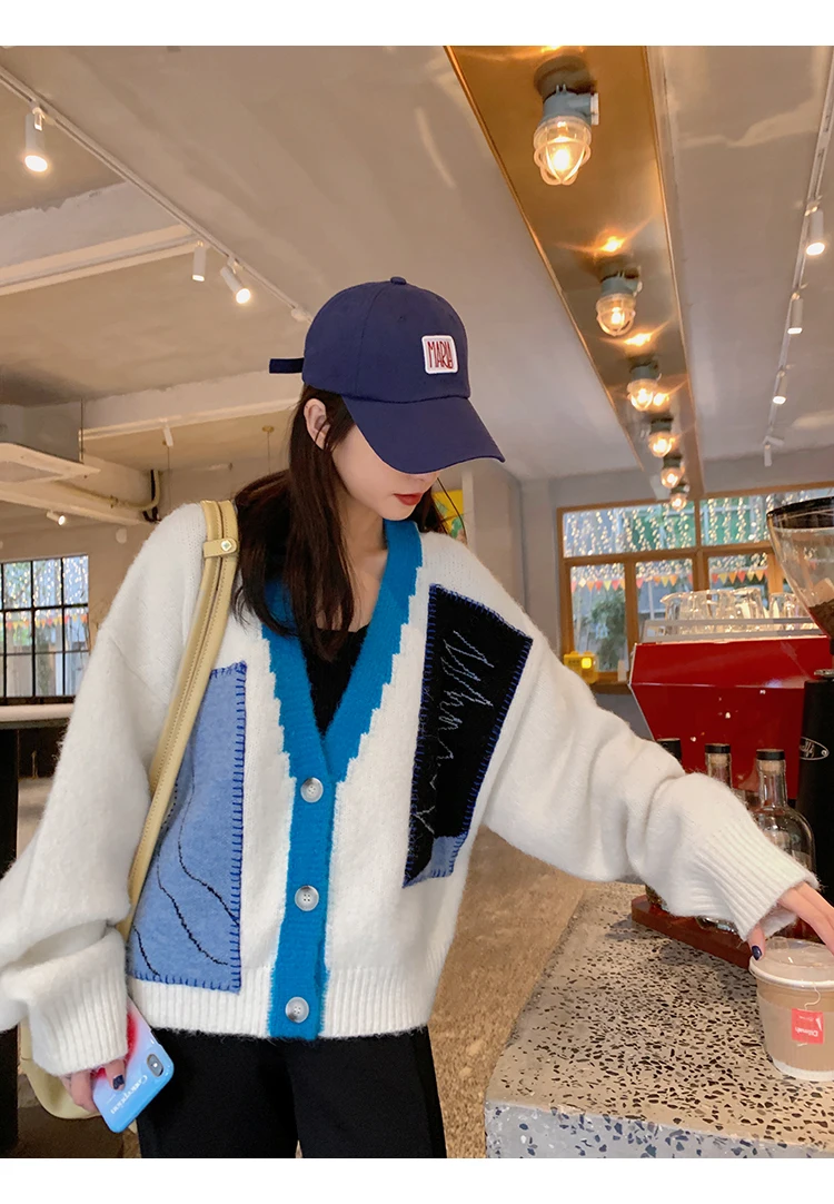 

Осень 2021 Женская одежда оверсайз женские Свитера Осень Винтаж Свободный зимний свитер вязаный женский кардиган на пуговицах макси