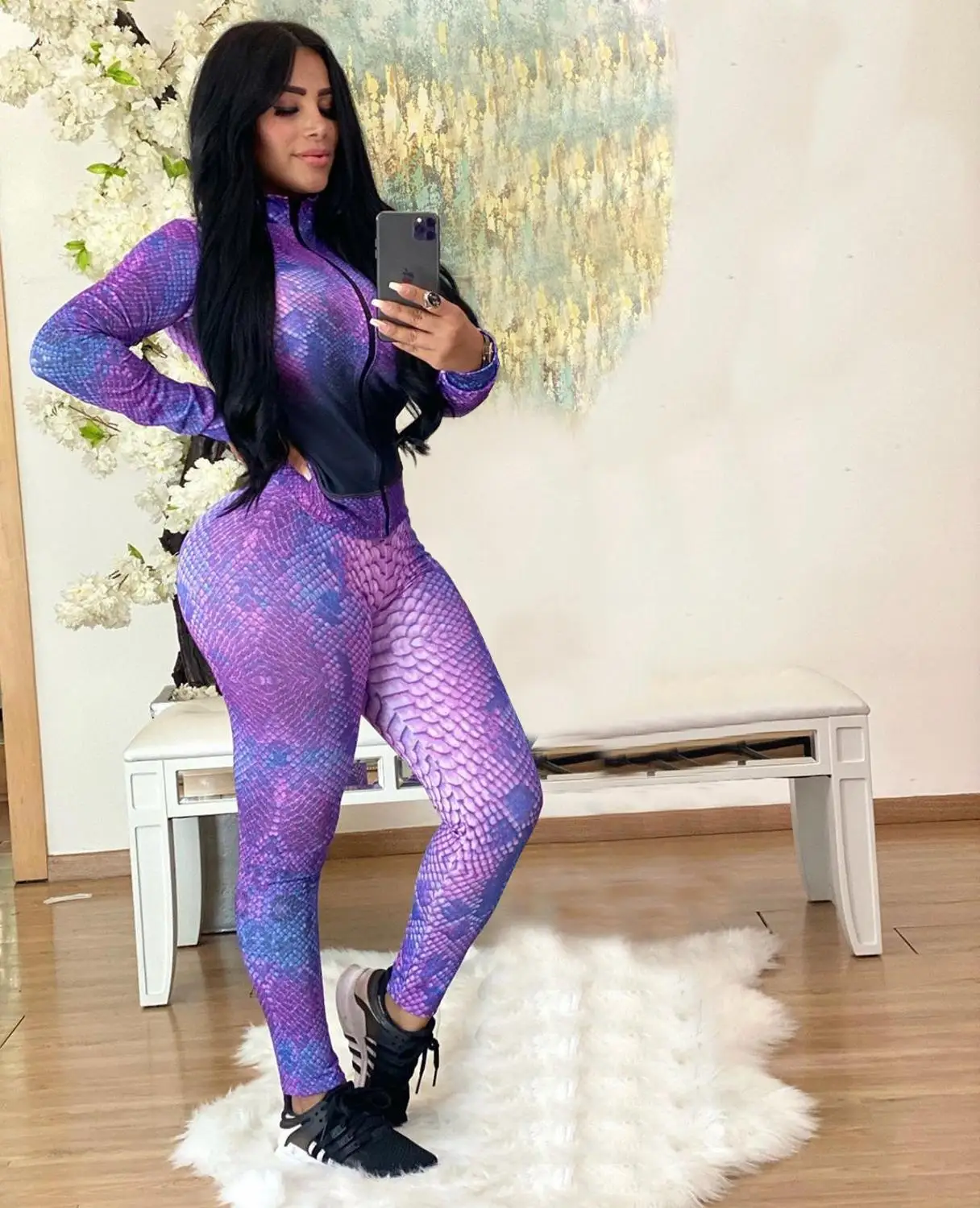 Новое поступление 2020 г. весенний сексуальный женский фиолетовый длинный