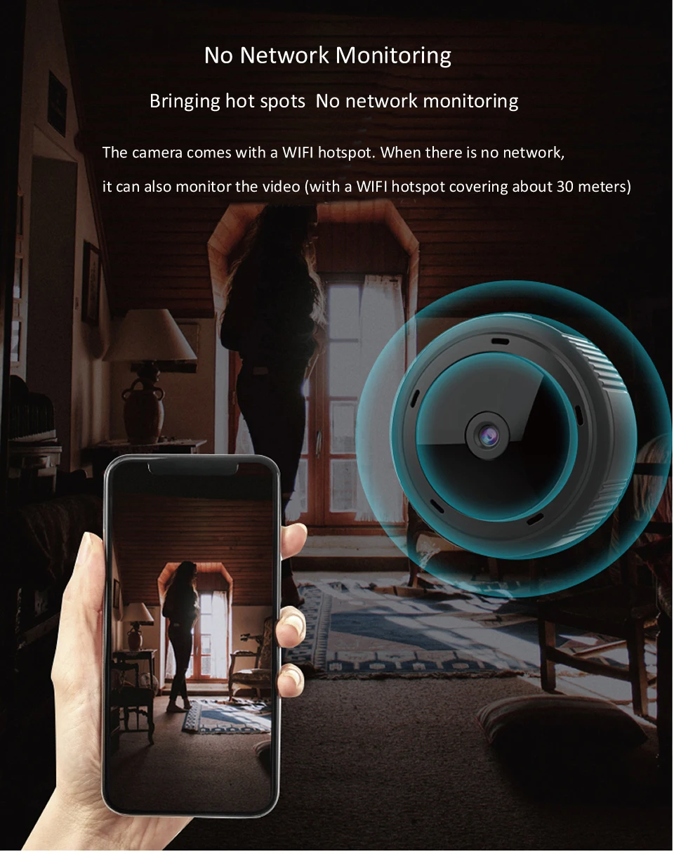 Electop Мини WiFi камера 1080P ИК ночного видения Домашняя безопасность ip-камера CCTV Обнаружение движения Беспроводная радионяня DVR видеокамера