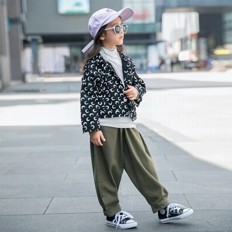 Коллекция 2019 года модное осеннее пальто луна верхняя одежда для девочек черное