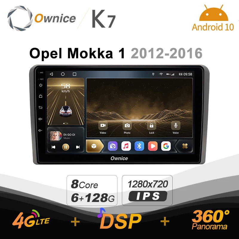 

K7 Ownice 6G+128G Android 10.0 Car Radio For Opel Mokka 1 2012 - 2016 Multimedia DVD Audio 4G LTE GPS Navi 360 BT 5.0 Carplay