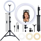 26 см кольцевой светильник для селфи со штативом светодиодный кольцевой светильник для фото студийные лампы для телефона Youtube TikTok видео для макияжа Vlog