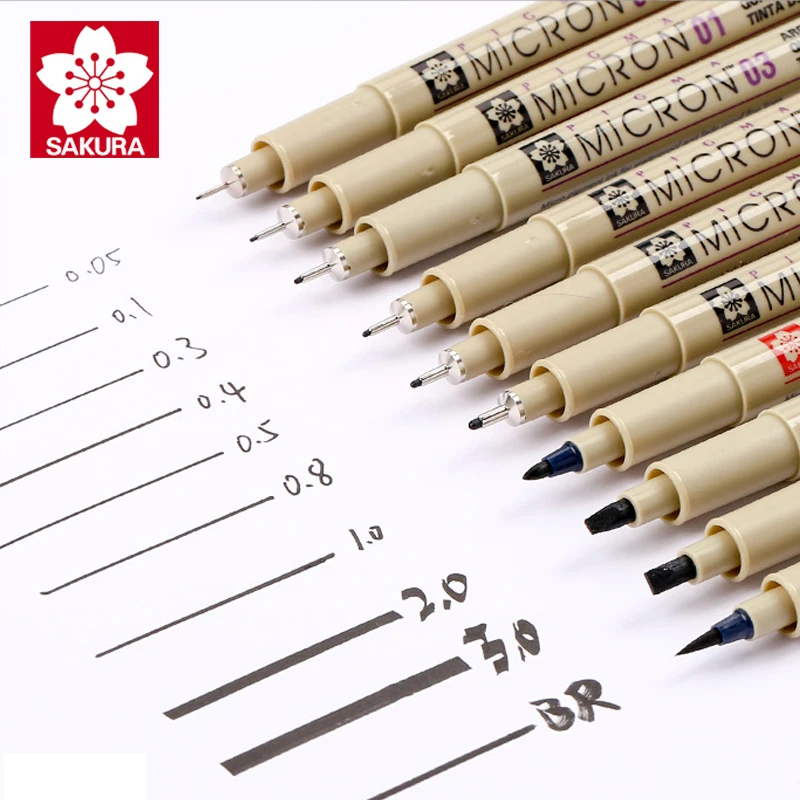 

SAKURA Cherry Blossom Needle Pen Waterproof Hook Line Pen Hand-painted Students Use Manga Jane Pen Stroke Art Anime Drawing Pen