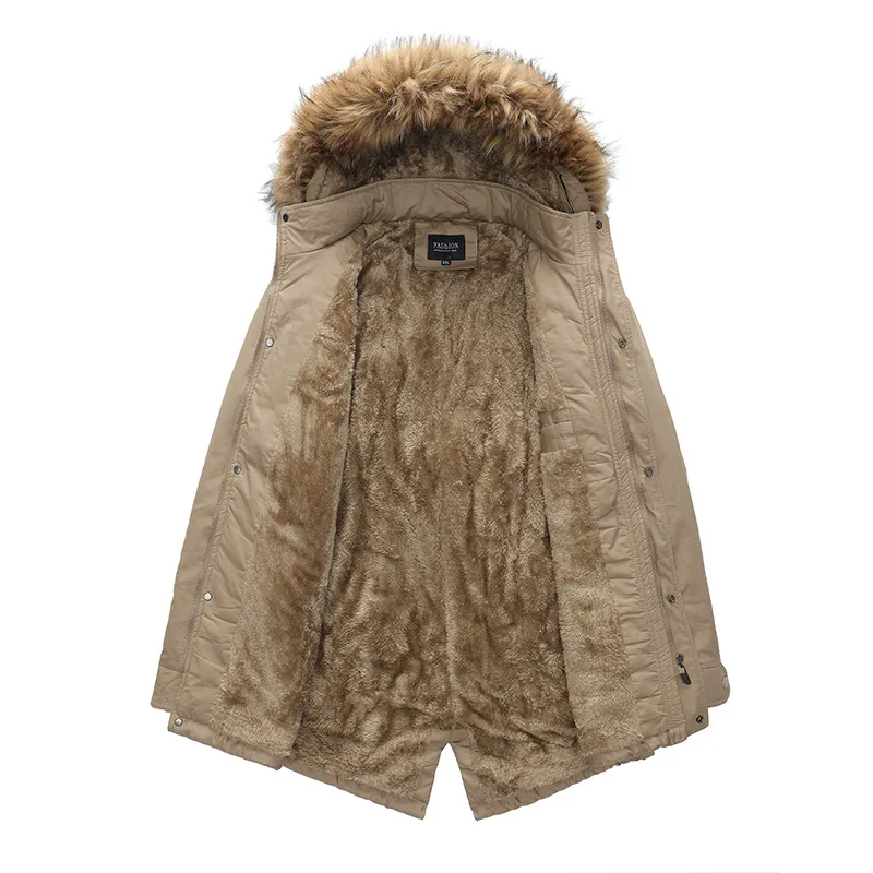 New Mid-Length Cotton-Padded Clothes Men's Plus Velvet Winter Jacket Men's Tooling Cotton-Padded Jacket Men's Padded Jacket