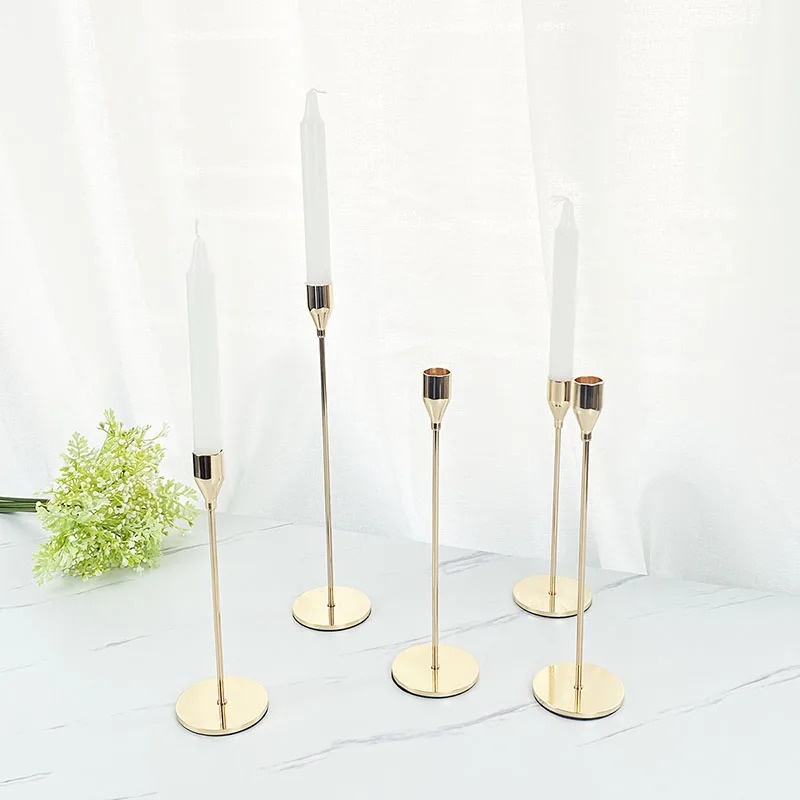 

European Golden Metal Candle Holder Wedding Table Centerpiece Romantic Christmas Event Road Lead Party Living Room Decoration