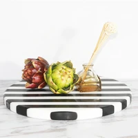 black and white natural marble round tray decorated with wine utensils trayrectangular marble tray plate