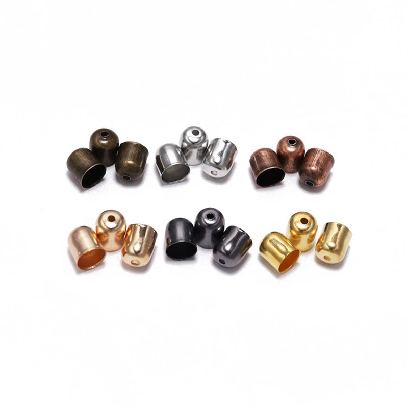 

10PCS/Lot Alloy Tassel Leather Cord End Crimp Caps Beads End Tip Cap For DIY Jewelry Making