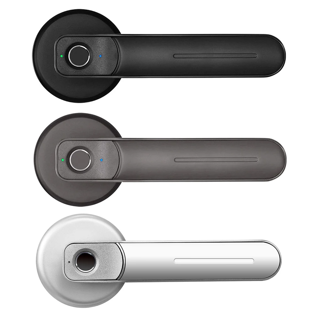 

Fingerprint Door Lock Handle USB Rechargeable Anti Theft Smart Electric Biometric Keyless Security Entry with 2 Keys Smart Home
