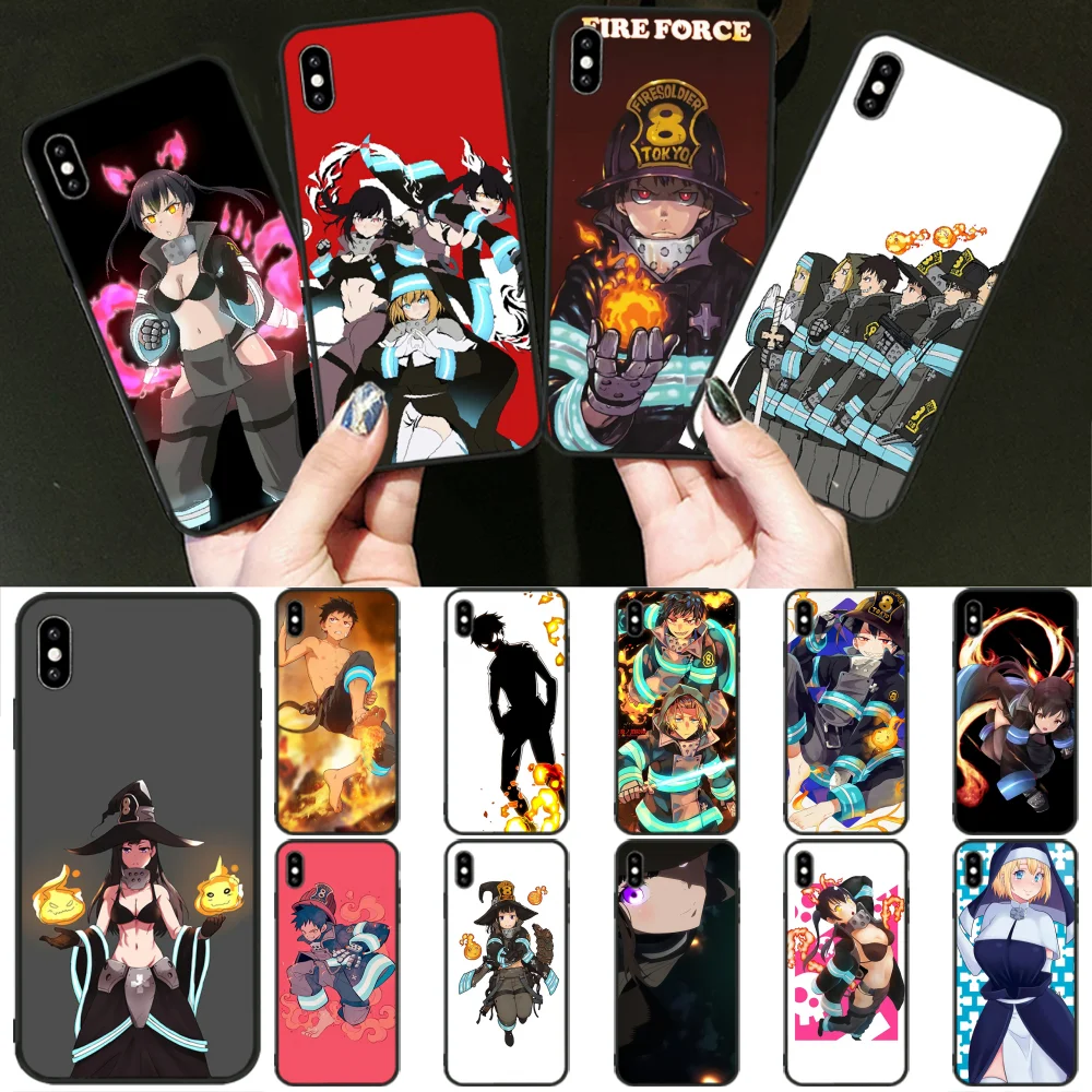Reayou fire force черный ТПУ мягкий чехол для телефона iPhone 11 pro XS MAX 8 7 6 6S Plus X 5 5S SE XR |