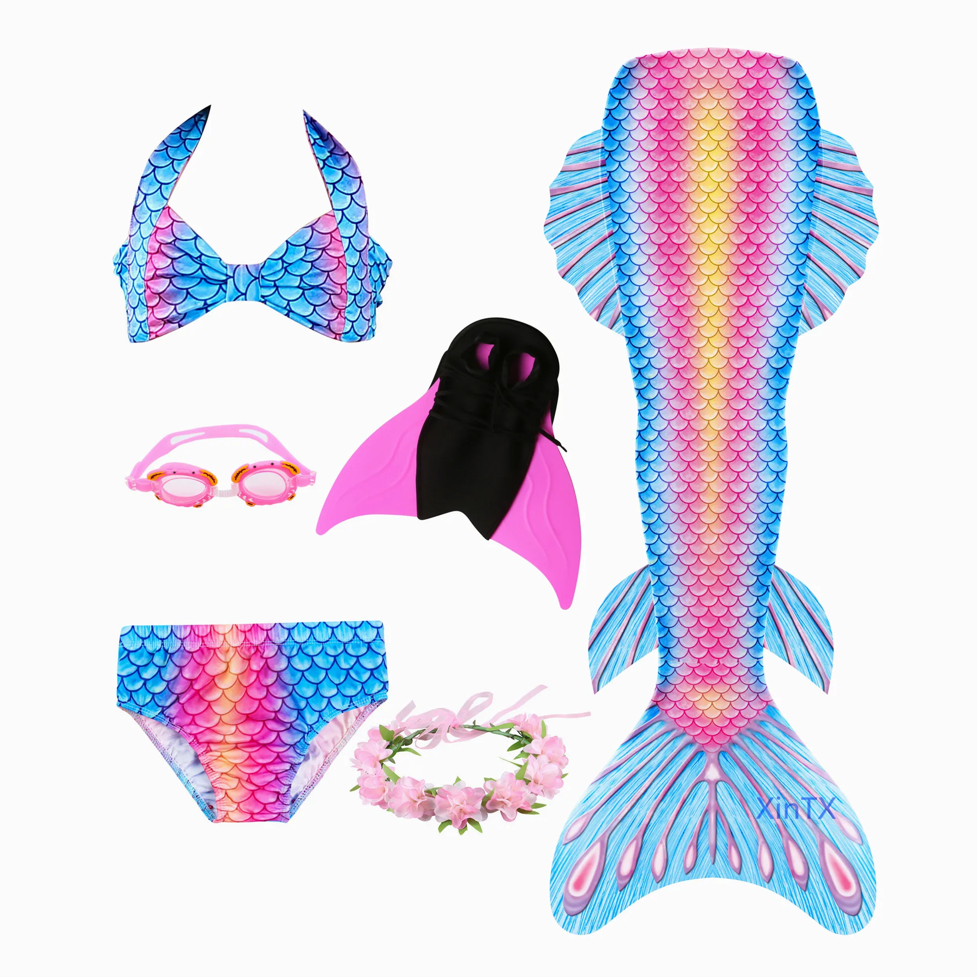 Новинка 2019 года платье русалки для детей купальный костюм девочек вечерние