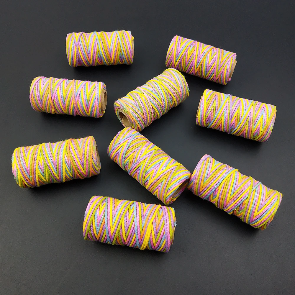 Веревка хлопковая для макраме 1 мм x 20 м/рулон свадебные украшения аксессуары