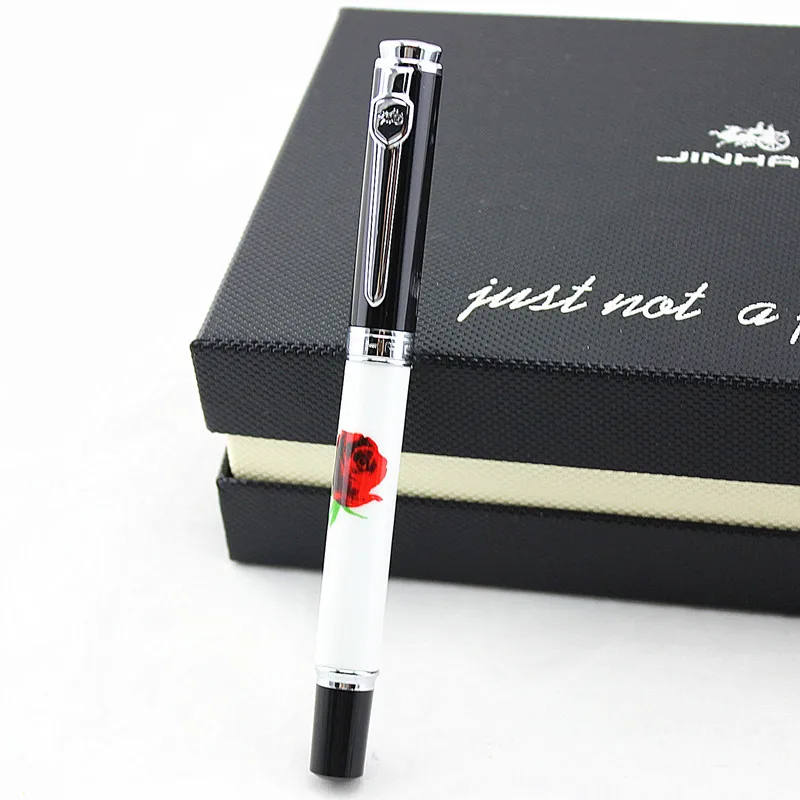 

JINHAO 8802 unique roller ball pen With Silver Clip school Office stationery Luxury brand Writing Gift ink rollerball pen